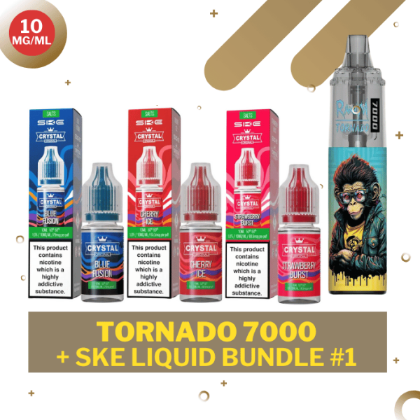 Randm Tornado Vape 7000 - SKE Crystal Liquid 10mg/ml - Liquid Bundle #1