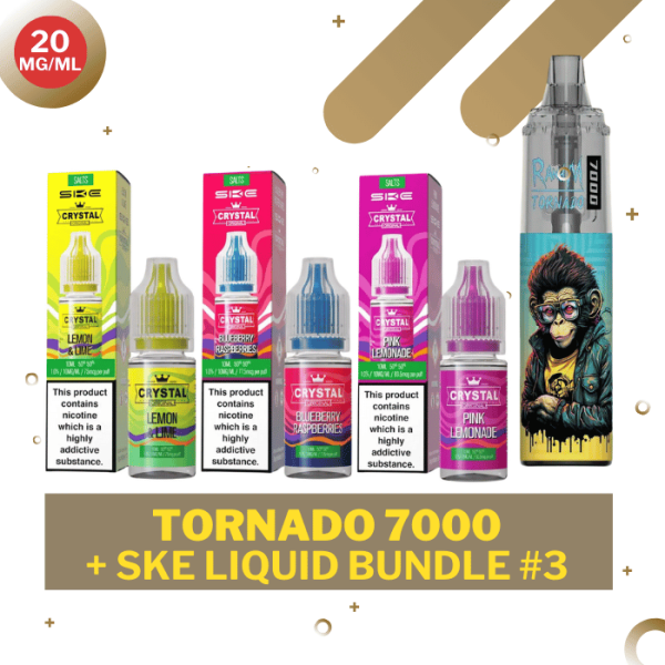 Randm Tornado Vape 7000 - SKE Crystal Liquid 20mg/ml - Liquid Bundle #3