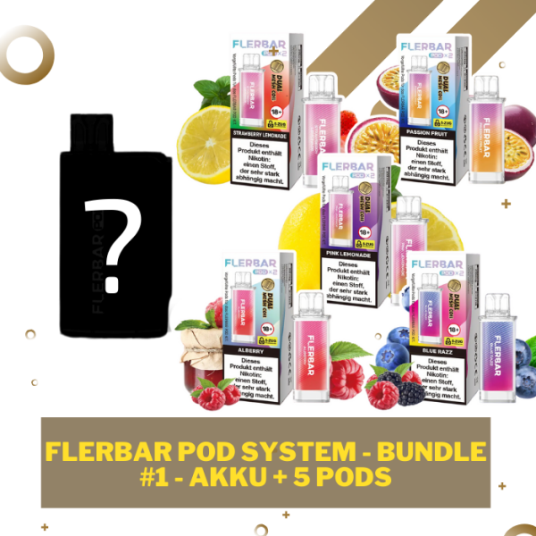 Flerbar Pod System - Bundle #1 - Akku + 5 Pods