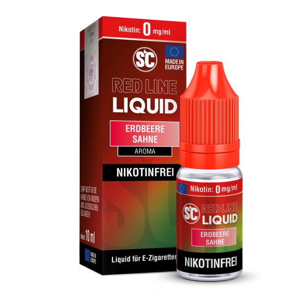 SC Liquid 10ml - Red Line - Erdbeere Sahne 0mg/ml