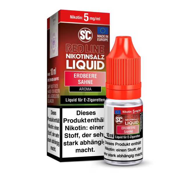 SC Liquid 10ml - Red Line - Erdbeere Sahne 5mg/ml