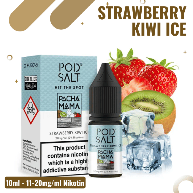 POD Salt FUSION Liquid Nikotinsalz 10ml - Pacha Mama Strawberry Kiwi Ice