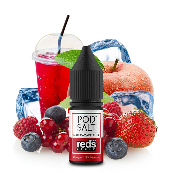 POD Salt FUSION Liquid Nikotinsalz 10ml - Reds Apple Blue Razapple Ice