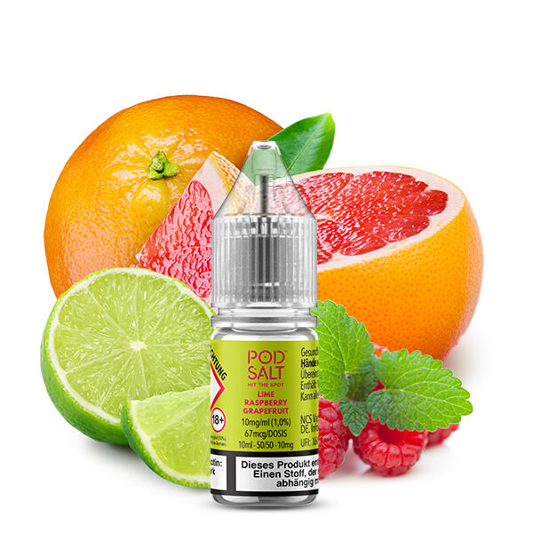 POD Salt XTRA Liquid Nikotinsalz 10ml - Lime Raspberry Grapefruit