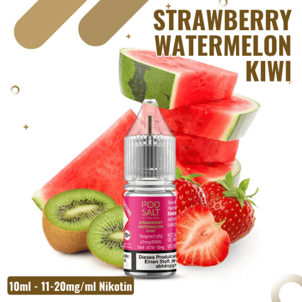 POD Salt XTRA Liquid Nikotinsalz 10ml - Strawberry Watermelon Kiwi