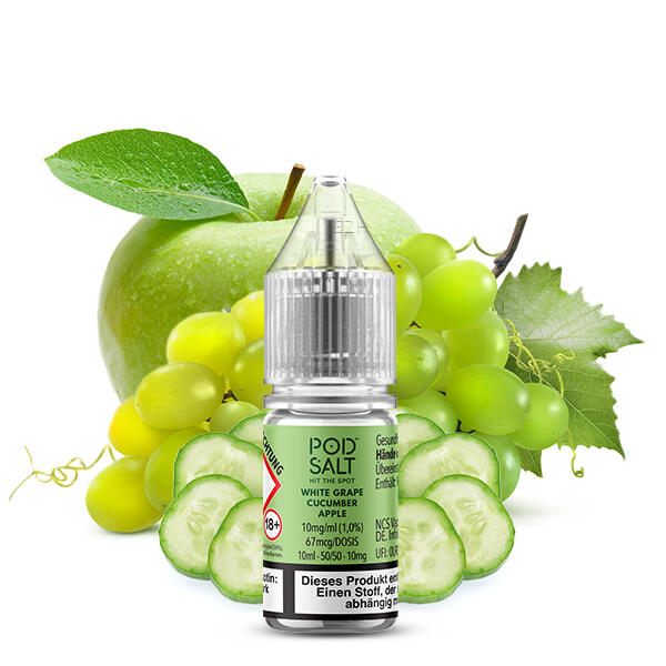 POD Salt XTRA Liquid Nikotinsalz 10ml - White Grape Cucumber Apple