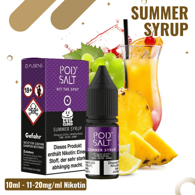 POD Salt FUSION Liquid Nikotinsalz 10ml - Summer Syrup - 11mg Nikotin