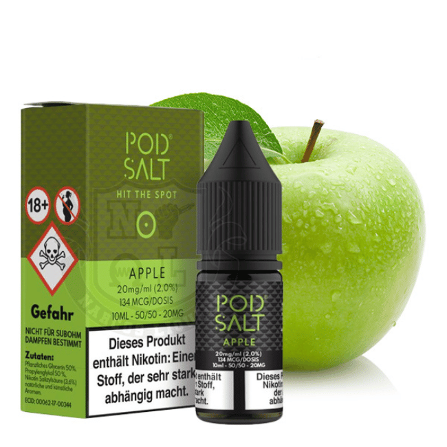 POD Salt Liquid Nikotinsalz 10ml - Apple - 20mg Nikotin