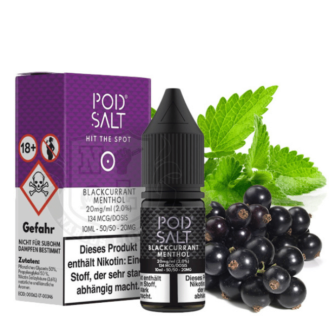 POD Salt Liquid Nikotinsalz 10ml - Blackcurrant Menthol - 20mg Nikotin