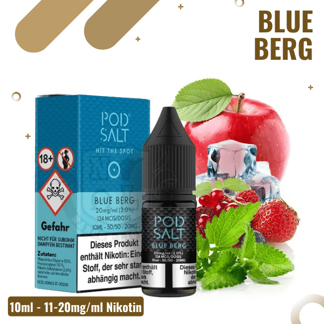 POD Salt Liquid Nikotinsalz 10ml - Blue Berg - 11mg Nikotin