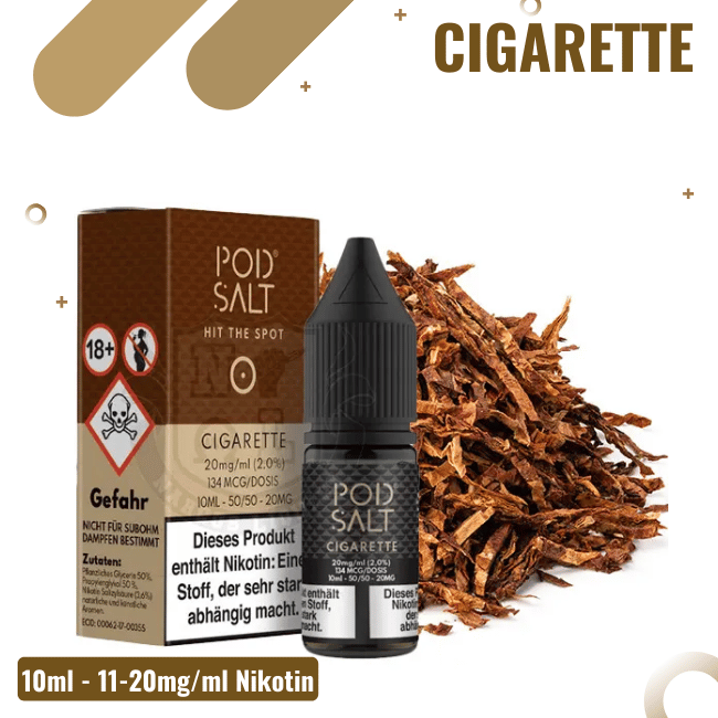 POD Salt Liquid Nikotinsalz 10ml - Cigarette - 20mg Nikotin
