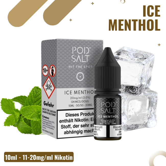 POD Salt Liquid Nikotinsalz 10ml - Ice Menthol - 20mg Nikotin
