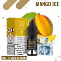POD Salt Liquid Nikotinsalz 10ml - Mango Ice - 20mg Nikotin