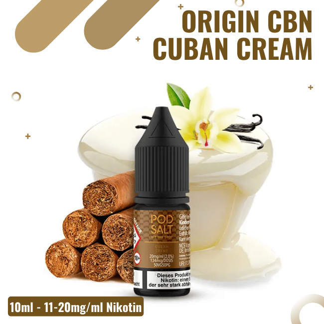 POD Salt Liquid Nikotinsalz 10ml - Origin CBN Creme - 20mg Nikotin