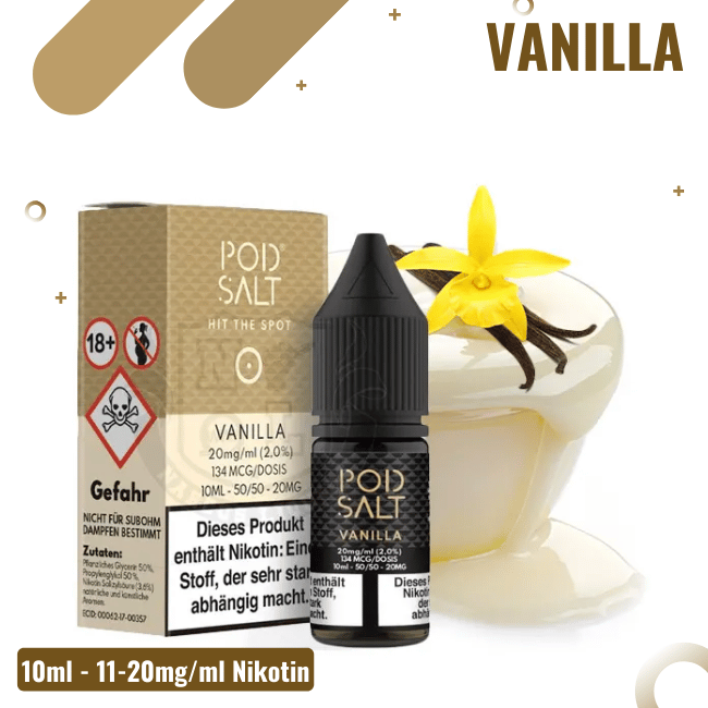 POD Salt Liquid Nikotinsalz 10ml - Vanilla - 11mg Nikotin