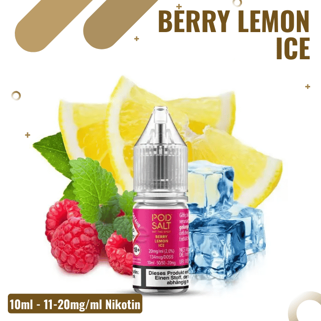 POD Salt XTRA Liquid Nikotinsalz 10ml - Berry Lemon Ice -  20mg Nikotin