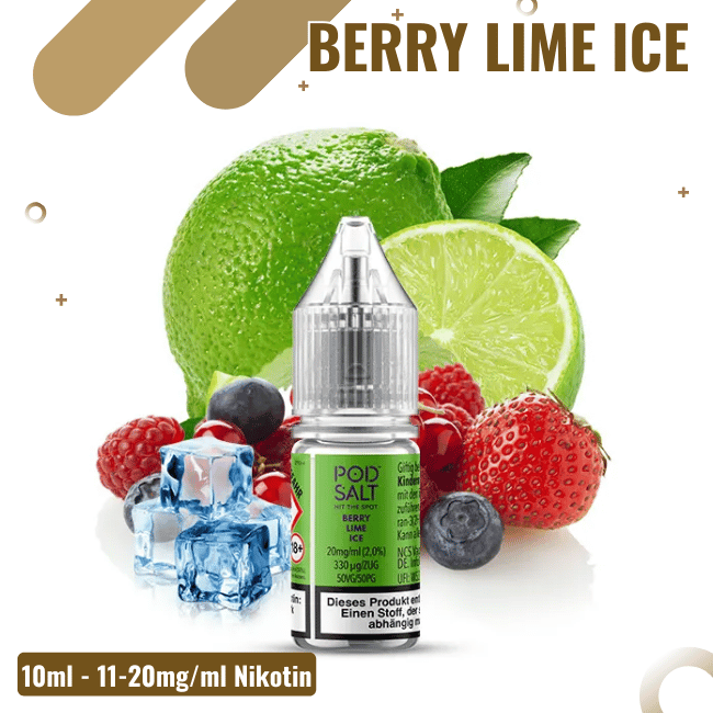 POD Salt XTRA Liquid Nikotinsalz 10ml - Berry Lime Ice -  10mg Nikotin
