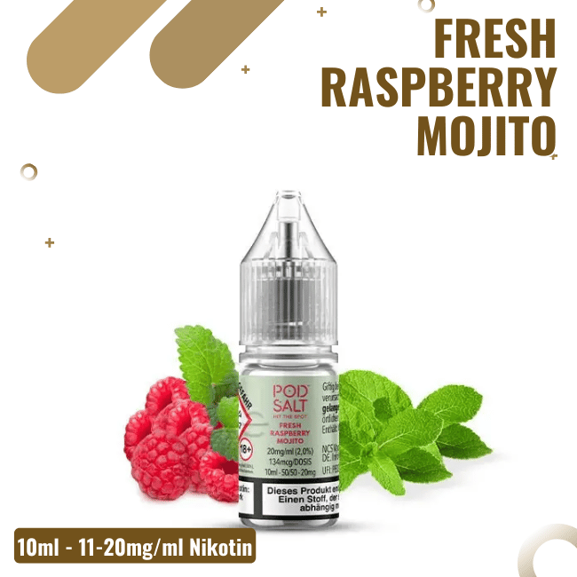 POD Salt XTRA Liquid Nikotinsalz 10ml - Fresh Raspberry Mojito -  10mg Nikotin