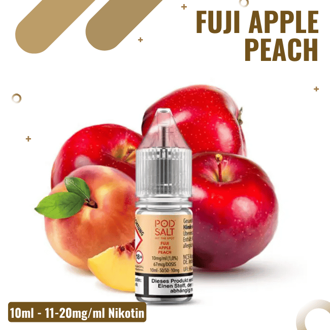 POD Salt XTRA Liquid Nikotinsalz 10ml - Fuji Apple Peach -  20mg Nikotin