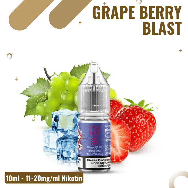 POD Salt XTRA Liquid Nikotinsalz 10ml - Grape Berry Blast -  20mg Nikotin