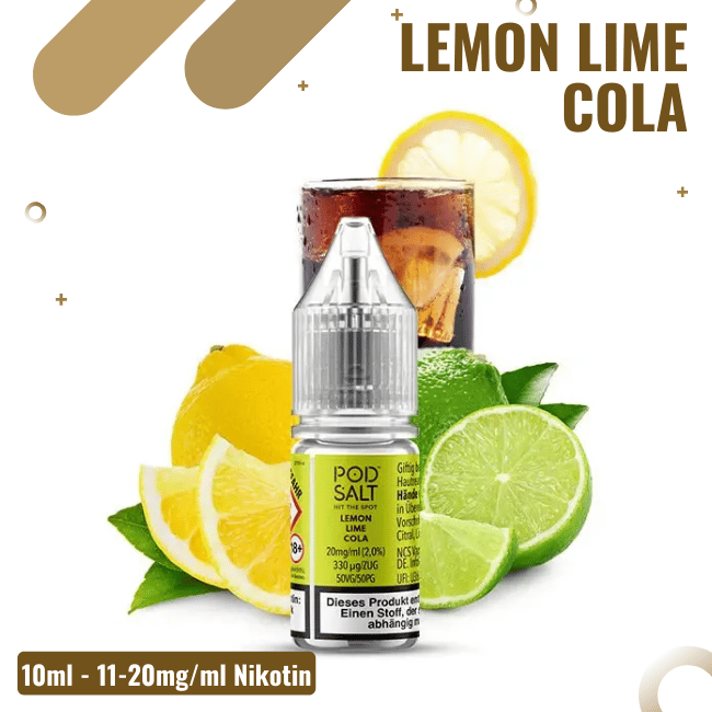 POD Salt XTRA Liquid Nikotinsalz 10ml - Lemon Lime Cola -  20mg Nikotin
