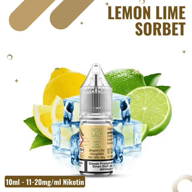 POD Salt XTRA Liquid Nikotinsalz 10ml - Lemon Lime Sorbet -  10mg Nikotin