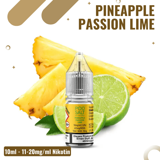POD Salt XTRA Liquid Nikotinsalz 10ml - Pineapple Passion Lime -  20mg Nikotin