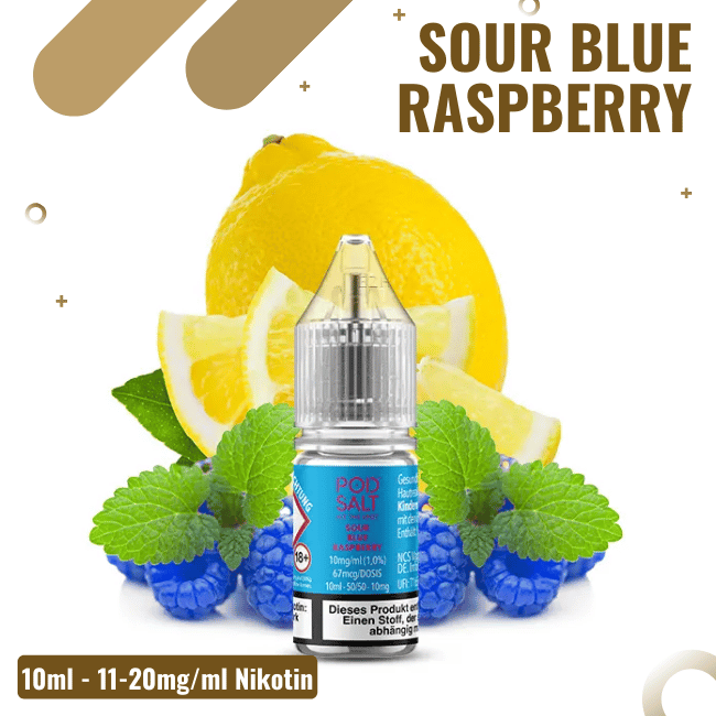 POD Salt XTRA Liquid Nikotinsalz 10ml - Sour Blue Raspberry -  10mg Nikotin