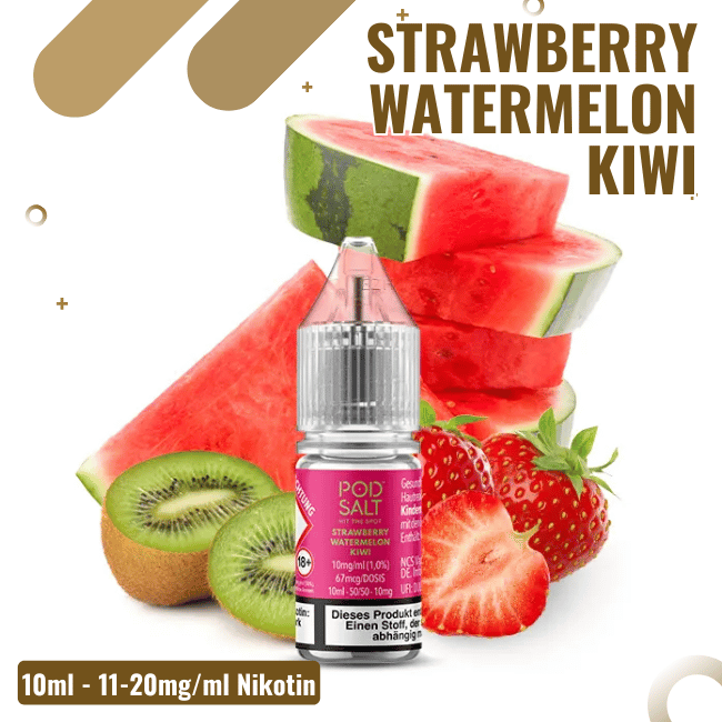 POD Salt XTRA Liquid Nikotinsalz 10ml - Strawberry Watermelon Kiwi -  20mg Nikotin