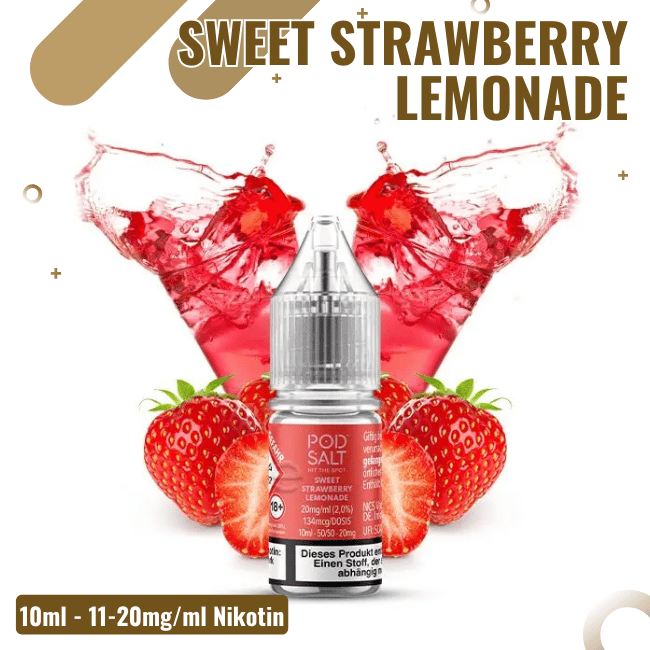 POD Salt XTRA Liquid Nikotinsalz 10ml - Sweet Strawberry Lemonade -  10mg Nikotin