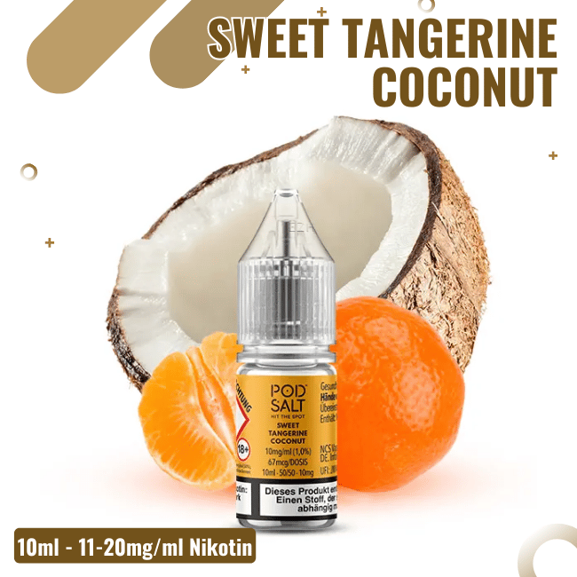 POD Salt XTRA Liquid Nikotinsalz 10ml - Sweet Tangerine Coconut -  20mg Nikotin