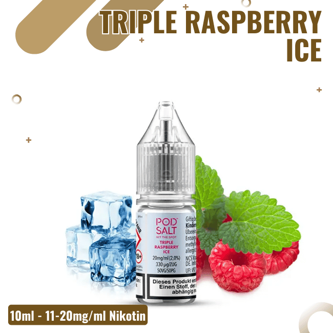 POD Salt XTRA Liquid Nikotinsalz 10ml - Triple Raspberry Ice -  20mg Nikotin
