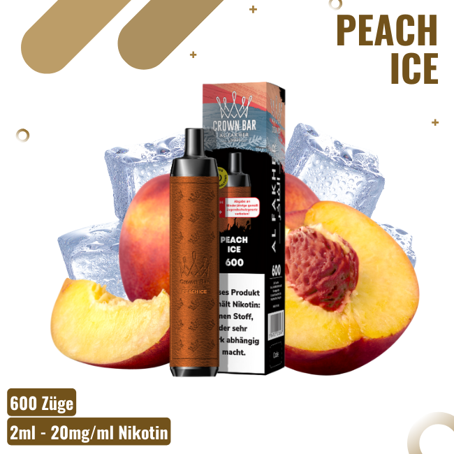 Al Fakher Crown Bar - Peach Ice - 600 Züge