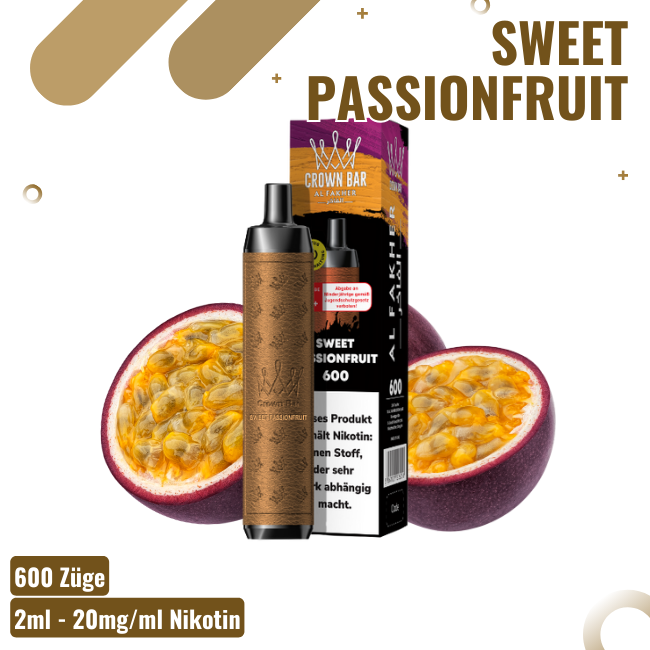 Al Fakher Crown Bar - Sweet Passionfruit - 600 Züge