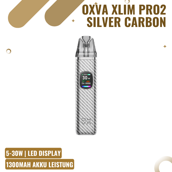 OXVA Xlim Pro 2 - Pod Kit - Silver Carbon