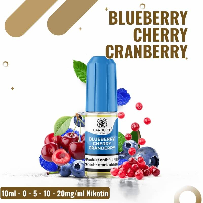 Bar Juice 5000 Nicsalt 10ml - Blueberry Cherry Cranberry - 5mg Nikotin