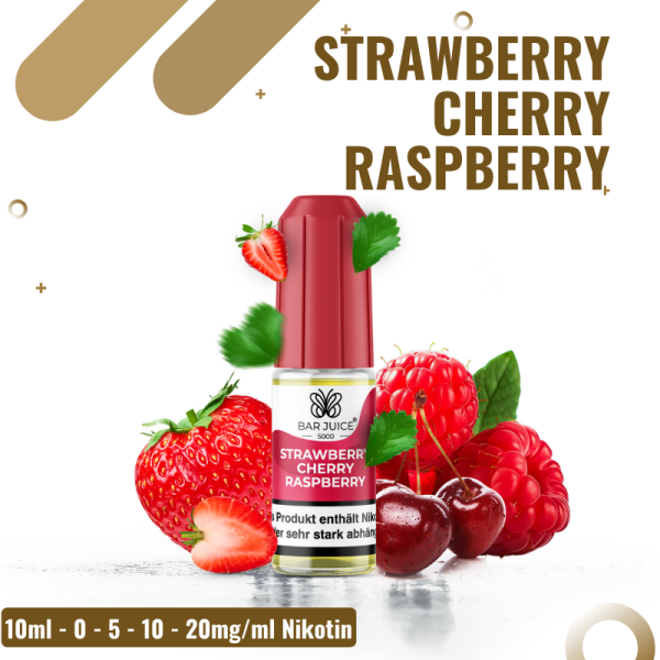 Bar Juice 5000 Nicsalt 10ml - Strawberry Cherry Raspberry