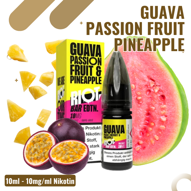 Riot Salt BAR EDTN 10ml - Guava Passionfruit Pineapple
