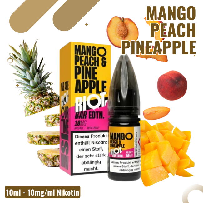 Riot Salt BAR EDTN 10ml - Mango Peach Pineapple