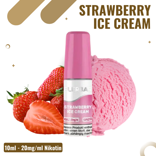 Flerbar Liquid Nikotinsalz 10ml - Strawberry Ice Cream - 20mg Nikotin