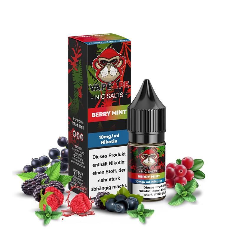 VapeApe Liquid 10ml - Berry Mint - 10mg Nikotin