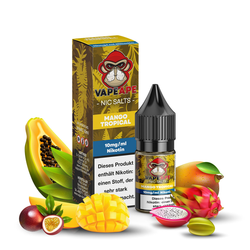 VapeApe Liquid 10ml - Mango Tropical - 10mg Nikotin