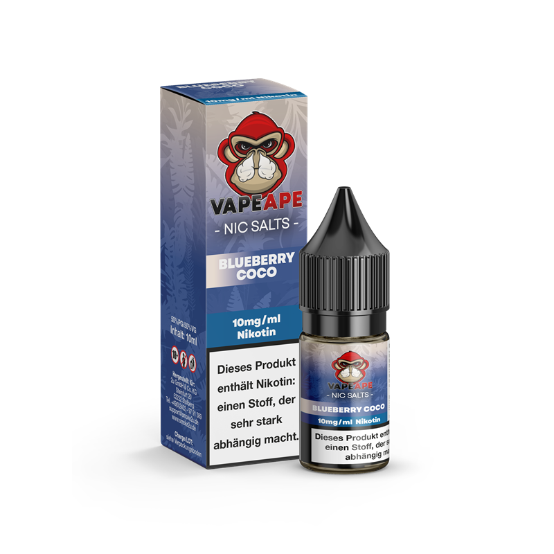VapeApe Liquid 10ml - Blueberry Coco - 10mg Nikotin