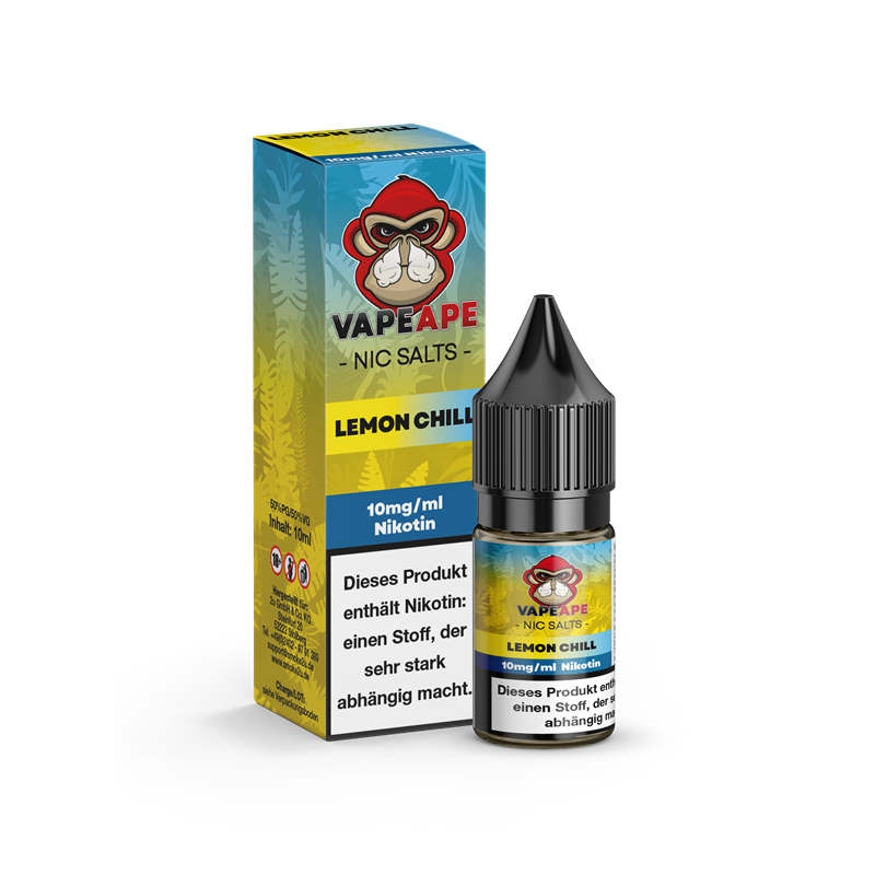 VapeApe Liquid 10ml - Lemon Chill - 10mg Nikotin