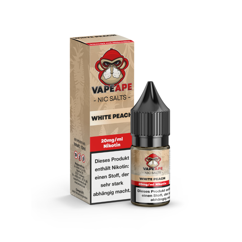 VapeApe Liquid 10ml - White Peach - 20mg Nikotin