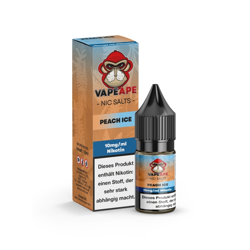 VapeApe Liquid 10ml - Peach Ice - 10mg Nikotin