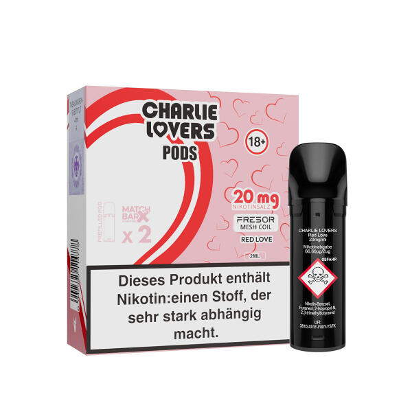 Charlie Lovers Pod - Duopack - Red Love - ELFA Kompatibel