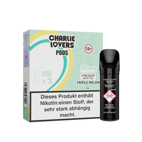 Charlie Lovers Pod - Duopack - Triple Melon - ELFA Kompatibel