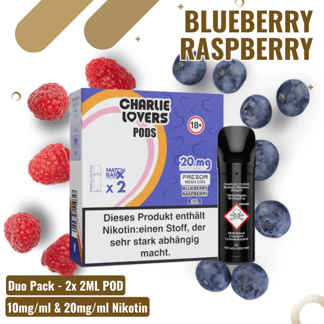 Charlie Lovers Pod - Duopack - Blueberry Raspberry  - 10mg Nikotin