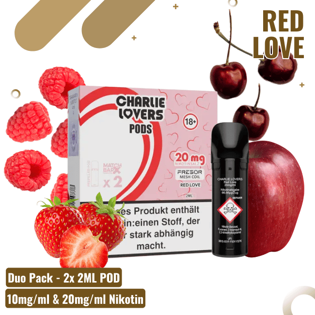 Charlie Lovers Pod - Duopack - Red Love  - 20mg Nikotin